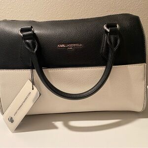 Karl Lagerfeld Two-Tone Black and White Satchel
